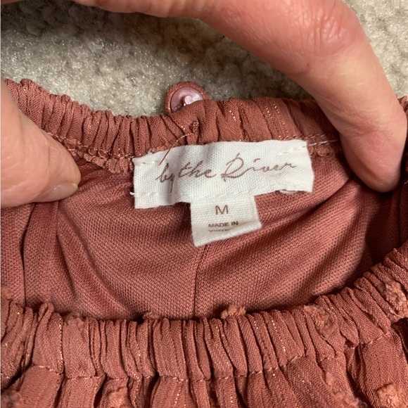 By the River Women Cropped on/off shoulder Top Size Medium Tencil - Picture 7 of 8